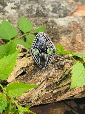 Biwa Pearl Peridot 925 Sterling Silver Ring